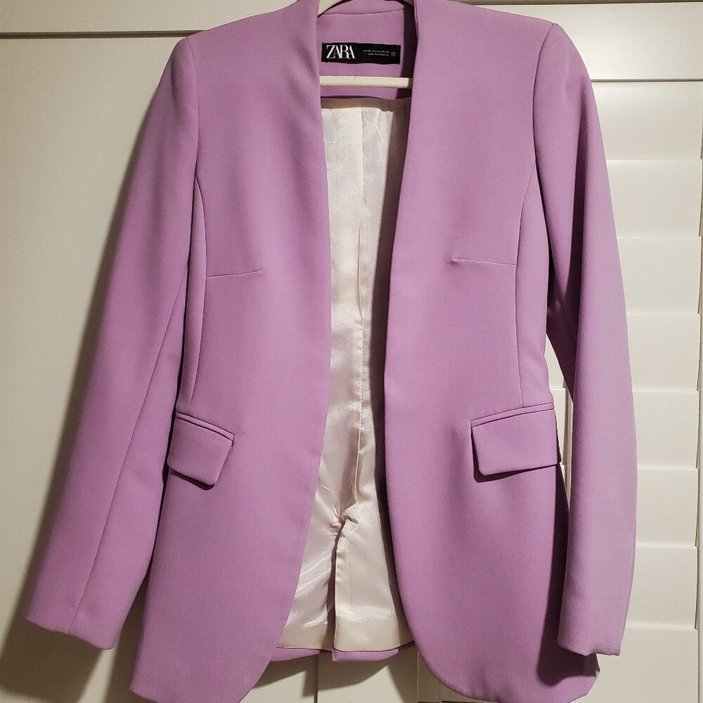 Zara lavender/pink blazer and matching pants XS